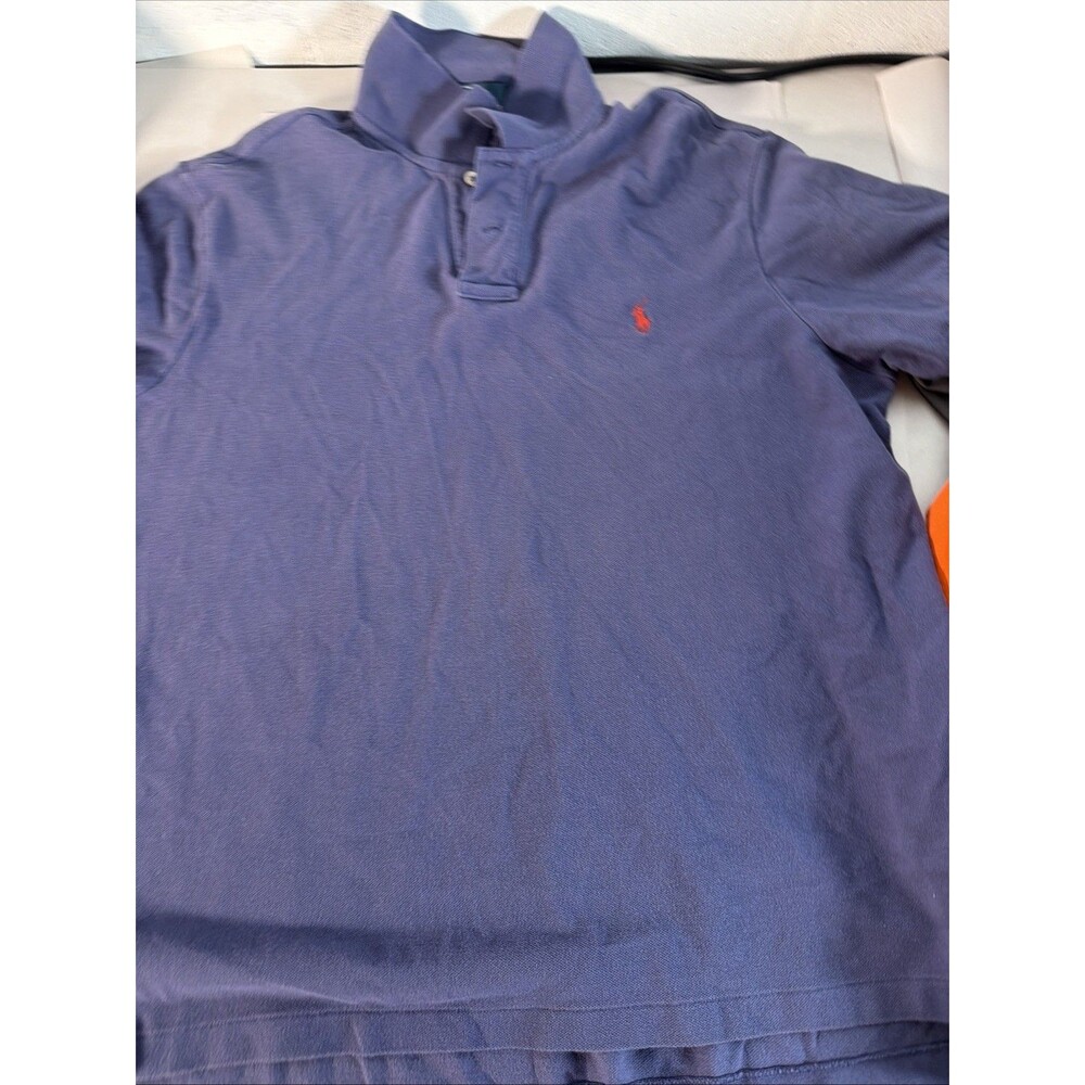 Large Polo Ralph Lauren Shirt – Purpleish Blue with Red Logo – Gently Worn XL